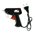 Hot melt adhesive gun featuring metal anti-drip nozzle for precision