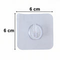 Close-up of transparent adhesive wall hook