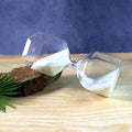 Transparent glass hourglass sand timer for visual timing without batteries
