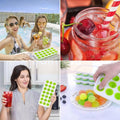 Hand holding the versatile plastic ice cube tray, ideal for kitchen and home use.