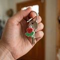 Set of 10 floral rose keychains for accessories