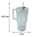 Kids Tumbler 900ml with Handle Lid and Straw Ribbed Water Sipper Cup (1 Pc) view 6