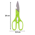 Stainless steel kitchen knife from the Quickslice set, shown slicing vegetables with precision.