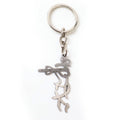 Compact devotional Krishna flute metal keychain in stainless steel