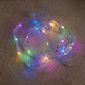 Multicolor LED lights glowing on ribbon for home decor