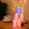 LED flameless candle light creating cozy festive ambiance