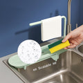 Close-up of adjustable sink rack’s telescopic extension feature