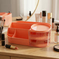 Compact dressing table makeup organizer with multiple compartments