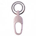 Side profile of sleek, durable metal keychain
