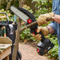 Cordless electric mini chainsaw blades and chain detail