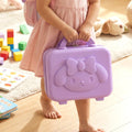 Open kids bear hard shell carry case displaying neatly organized interior compartments
