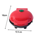Diagram illustrating the compact dimensions of the Chef's Embrace Waffle Maker.