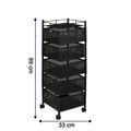 Rolling Kitchen Storage Cart with sturdy metal frame and mesh baskets