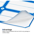 Blue-bordered writable label sheets for neat organization