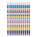 Durable wooden cartoon pencil with smooth graphite writing core and eraser tip