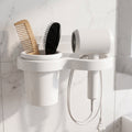 Wall mounted bathroom organizer with space-saving design