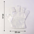 Size label of disposable clear plastic gloves pack