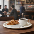 Stackable serving plates designed for compact kitchen storage
