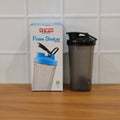 Lifestyle image of 500 ml plastic gym shaker bottle used during fitness exercise