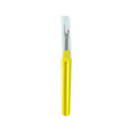 Embroidery seam ripper tool featuring a safety cap for safe handling.