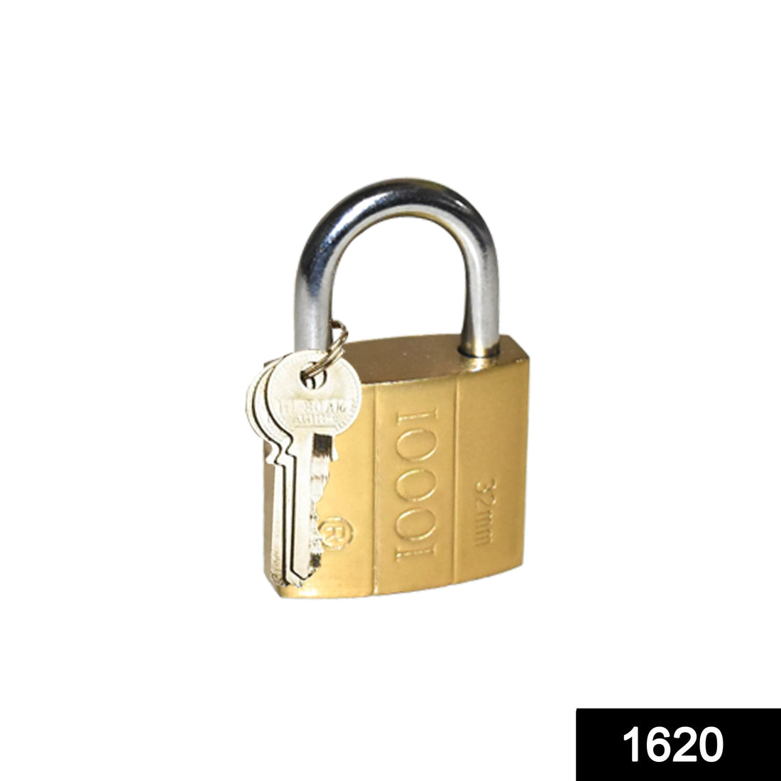 Safelix 32mm brass padlock with keys, ideal for home and office security.