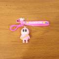 Novelty cute cartoon keychain featuring bright rainbow strap