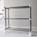 Tiered shoe organizer rack with strong stainless steel rods