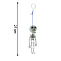 Size illustration for skeleton doll keychain accessory
