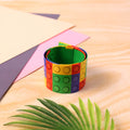 Close-up texture of colorful snap slap bracelet wrist toy