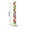 Colorful snap slap bracelet beside ruler showing size for kids