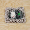 Mini plush open-eye cat showpiece on display