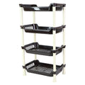 Close-up showing material and design details of the plastic storage rack