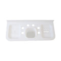 Collection of versatile plastic soap dishes in various bathroom and kitchen settings.