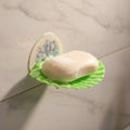 Self-adhesive wall soap tray keeping soap dry and organized