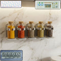Wall spice storage rack with adhesive mount in kitchen setting