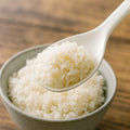 Side view of non-stick rice serving spoon for sticky dishes