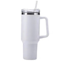 Portable white stainless steel drink tumbler ideal for office and travel