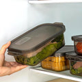 Durable plastic food storage containers for effective kitchen organization.