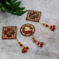 Festive Shubh Labh Ganesh wall hanging set with detailed bead embellishments