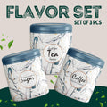 Multipurpose plastic tea, coffee, and sugar canister set with airtight lids