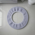 Stretchable toilet seat cover shown separately for demonstration