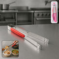 Stainless steel kitchen tongs by Supermom shown without packaging