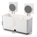 Toothbrush organizer mounted neatly on bathroom wall space saver