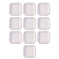 Empty square disposable food tray suitable for versatile food presentation.
