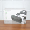 Person wearing premium 3D VR virtual reality headset for immersive digital experience
