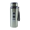 Portable stainless steel water bottle with strap