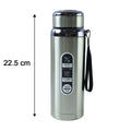 Insulated travel water bottle with strap