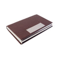 Organised business cards inside premium executive card organizer