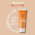 Compact Vitamin C Sunscreen SPF 50 tube for travel and daily care
