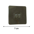 Diagram showing dimensions of the transparent adhesive wall hook for easy reference.